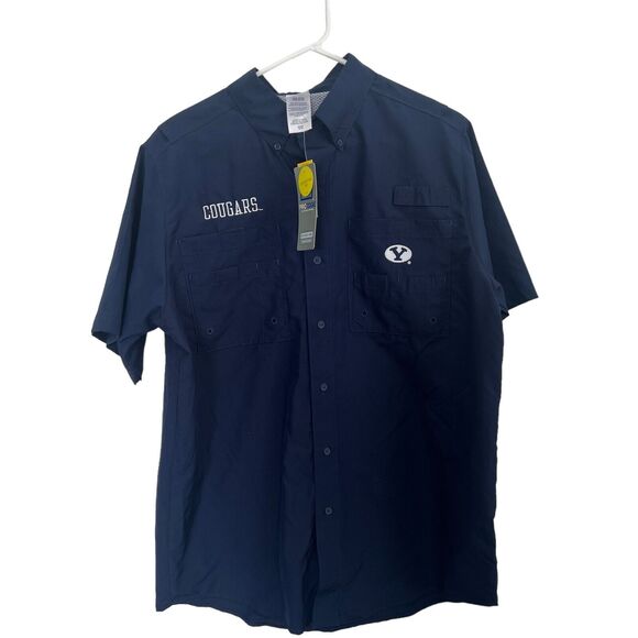 Pro edge BYU Cougars mens Outdoor Polo UPF 50 Medium Vented Lightweight - Picture 1 of 12